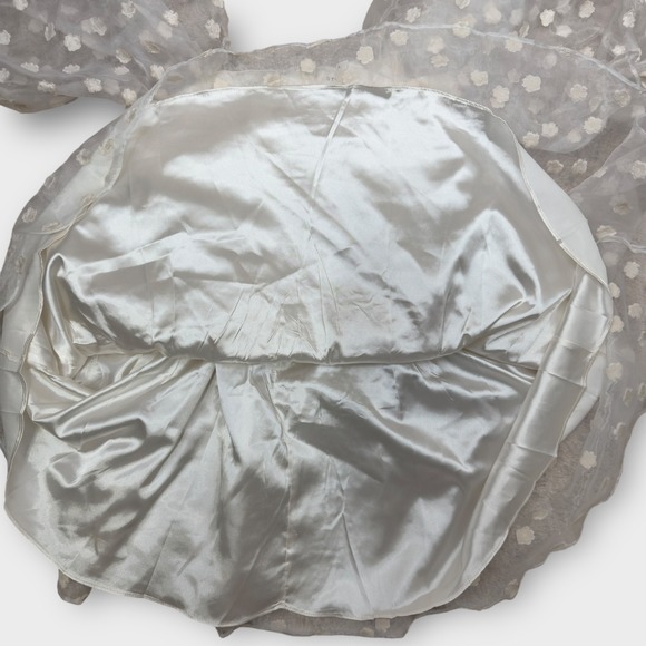 Storia 3-D Tiny Daisy Floral Baby Doll Mini Dress Small Puff Sleeve Romantic - Picture 9 of 10